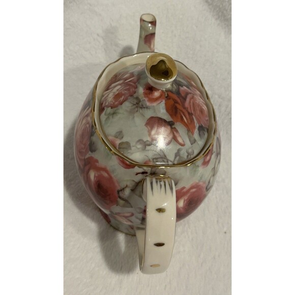 Coastline Imports ~ Peppertree Tea Ware ~ Fine Porcelain Tea Pot Pink Roses - Picture 2 of 9